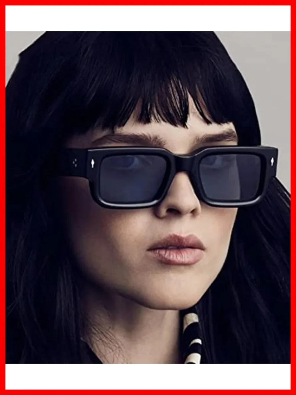 Square Frame Sunglasses Chunky Rectangle UV400 Protection